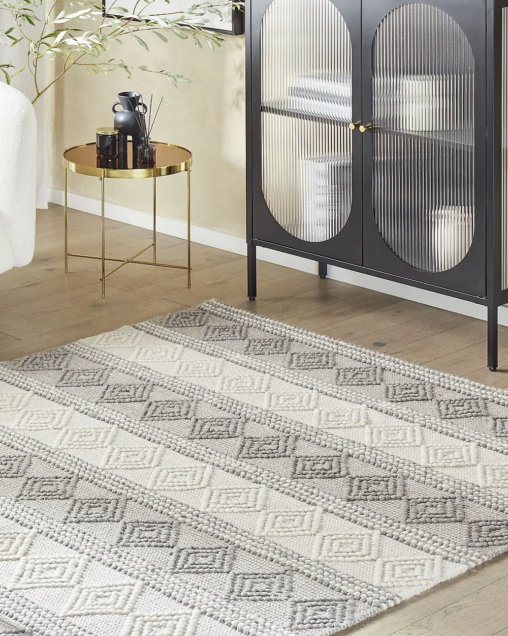 Rug BOZOVA Light Beige 200 x 200 cm Wool_1178944