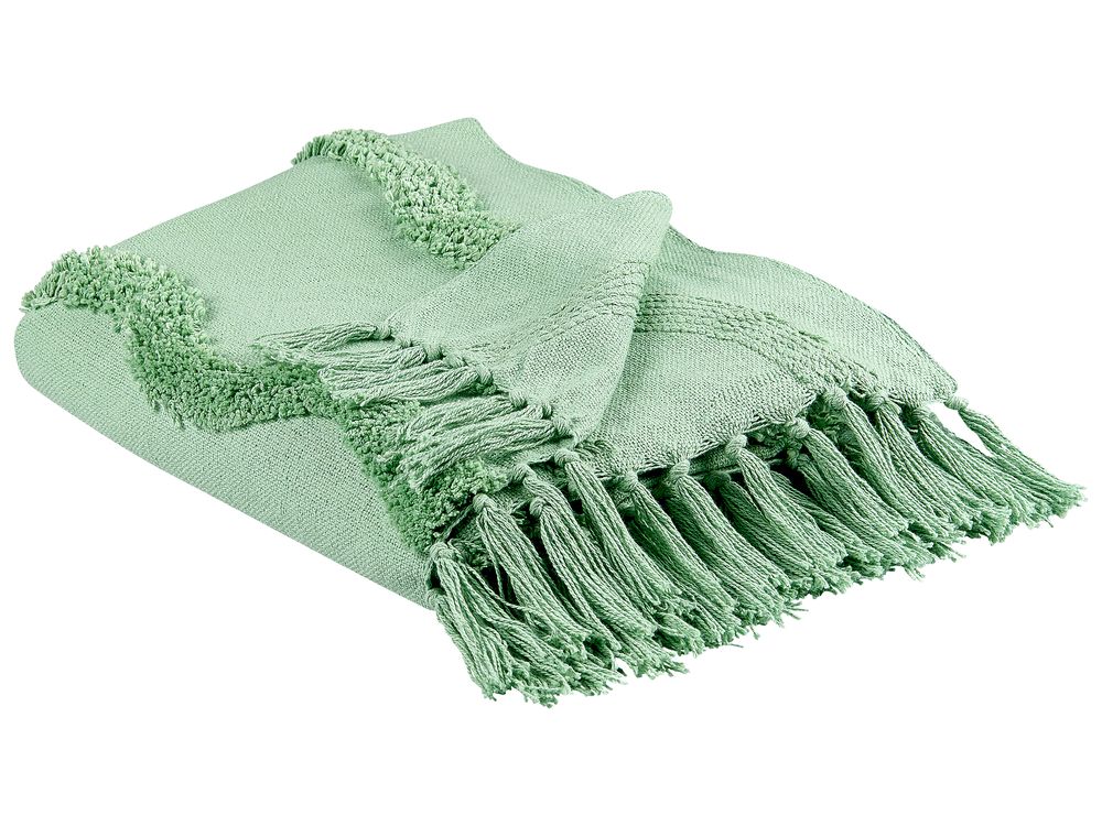 Blanket KHARI Cotton 125 x 150 cm Light Green