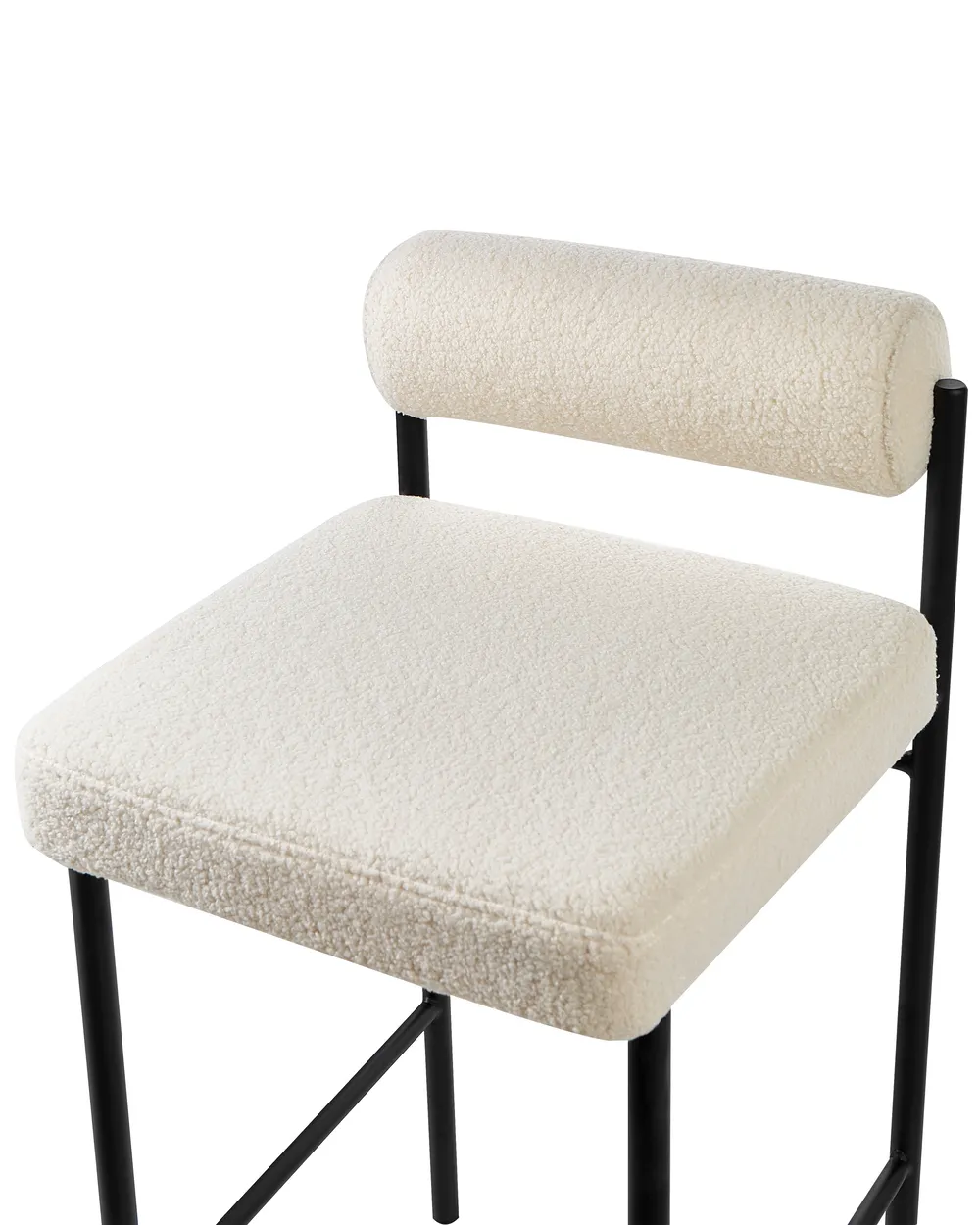 Set of 2 Bar Chairs AMAYA Boucle Off-White_928342