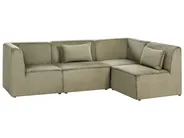 Modular Corner Sofa 4 Seater LEMVIG Corduroy Green Left Hand_1053538
