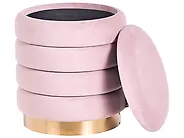 Set of 2 Storage Pouffes GARLAND Velvet Pink_772411
