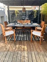 Garden Dining Table CASCAIS 200 cm 105 cm Metal Grey_824302