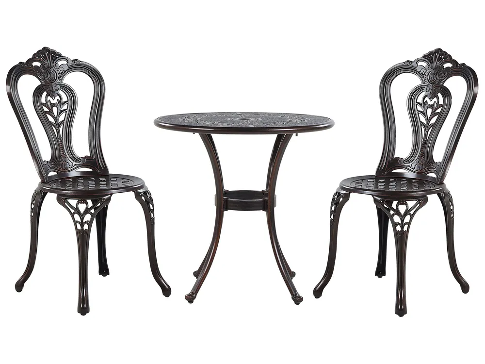 Bistro Set BOVINO Metal Dark Brown