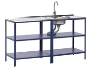 2 Piece Outdoor Kitchen Set with Sink VILAMA Blue_974595