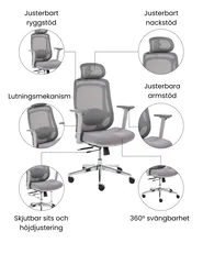 Kontorsstol OLYRA Grå_1071080