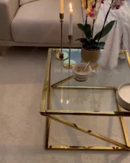 Coffee Table BEVERLY Glass Gold_961435