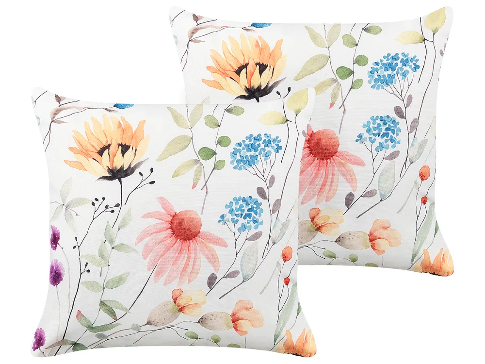 Set of 2 Outdoor Cushions MONESI Floral Pattern 45 x 45 cm Multicolour