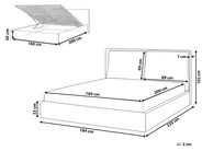 Ottoman Bed BAJONNA Fabric Beige 160 x 200 cm (EU King Size)_970679