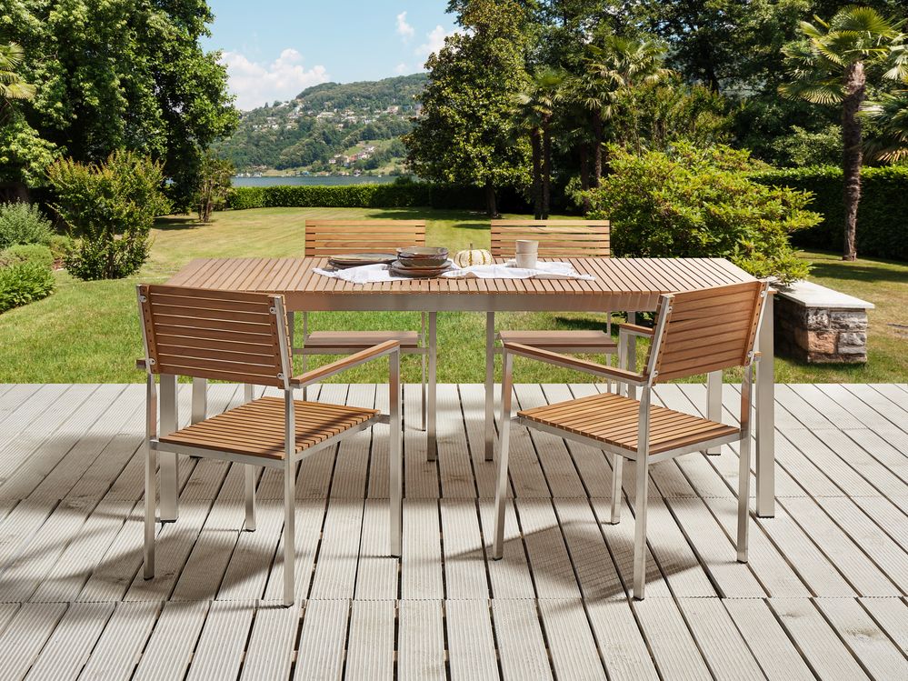 Trädgårdsmatbord VIAREGGIO 200 cm 90 cm Certifierat teakträ Brun