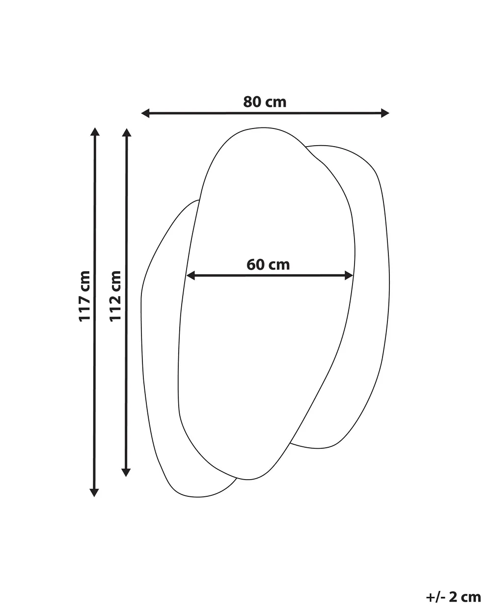 Seinäpeili PANNES 80 cm 117 cm Vaaleansininen_915732