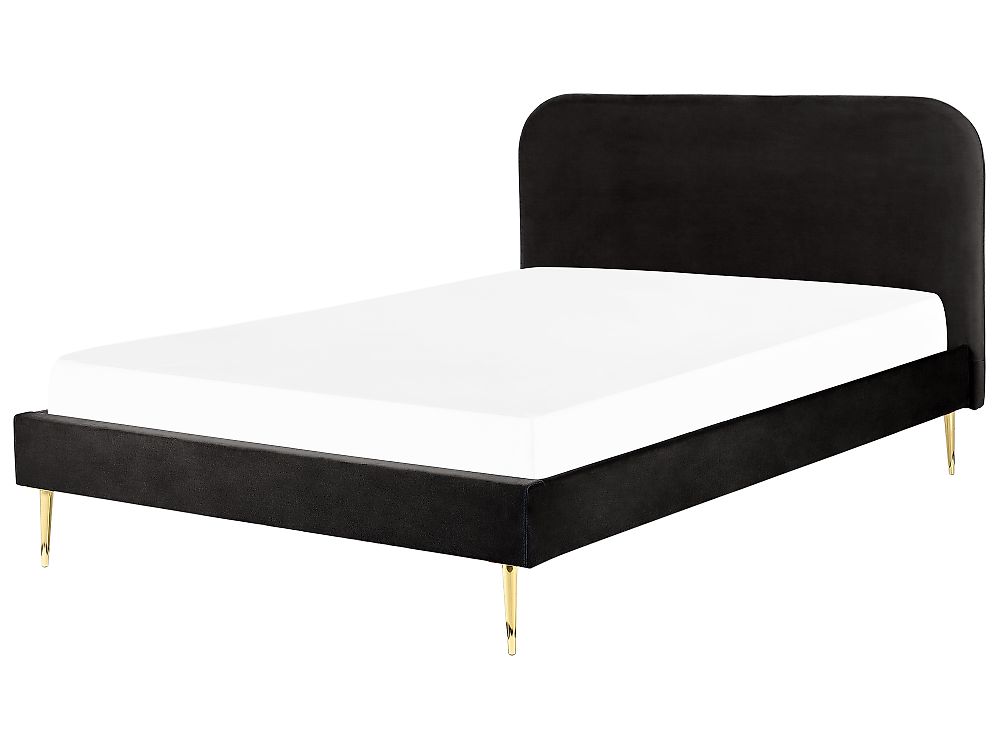Säng med lamellram Sammet FLAYAT 180 x 200 cm Svart