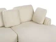 Corner Sofa 4 Seater KOHLO with Ottoman Fabric Light Beige Left Hand_945084