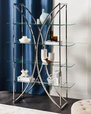 4 Tier Shelving Unit HOLLOW 175 cm Metal Silver_895861