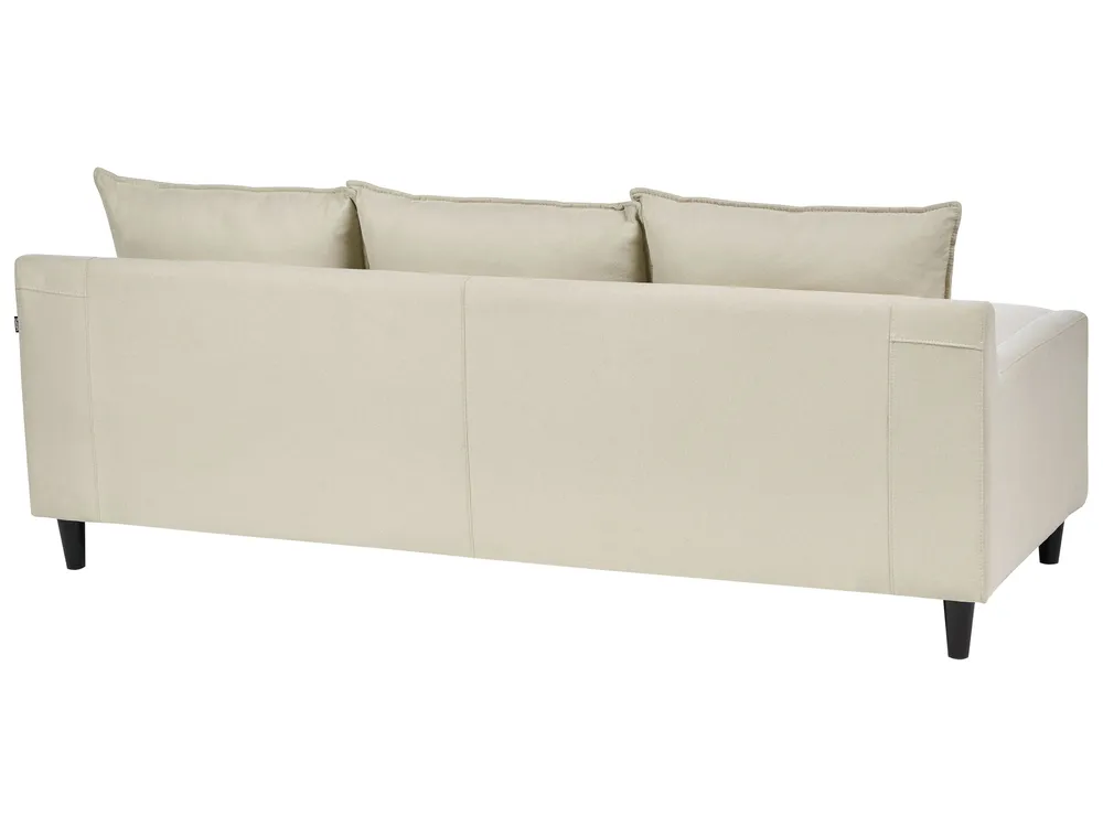Corner Sofa 3 Seater ELVENES Fabric Light Beige Right Hand_718675