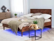 Bed with LED MIALET 160 x 200 cm (EU King Size) Dark Brown_748448