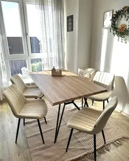 Set of 2 Dining Chairs DUBROVNIK Faux Leather Light Beige_967255