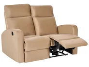 Elektrisk reclinersoffa 2-sits VERDAL Sammet Ljusbrun_1081351