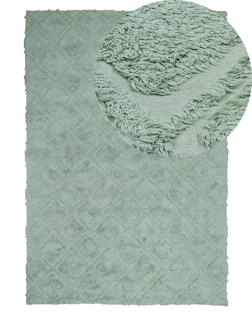 Matta HATAY Ljusgrön 140 x 200 cm Bomull