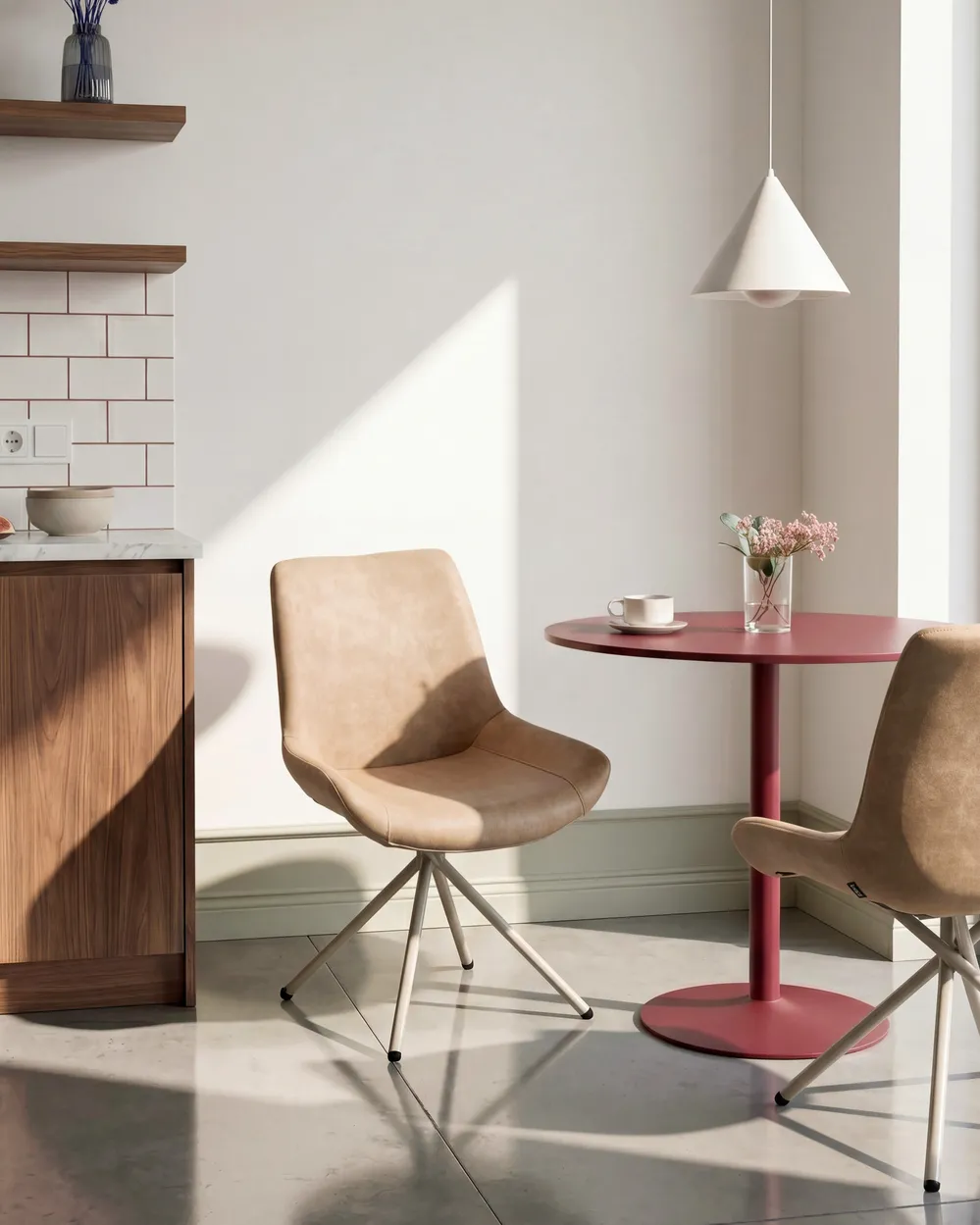 Set of 2 Dining Chairs HAILEY Faux Suede Beige