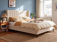Sänky Buklee VILLETTE 160 x 200 cm Beige_1153766