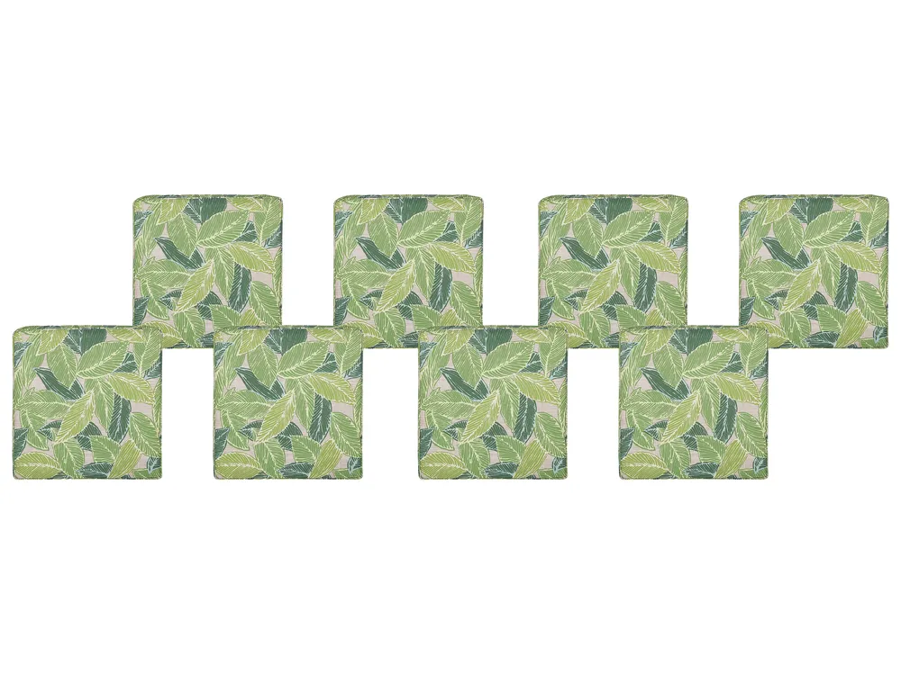 Set of 8 Garden Chair Cushions SASSARI 46 x 46 cm Light Green
