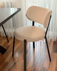 Set of 2 Dining Chairs BRONTE Fabric Light Beige_1031452