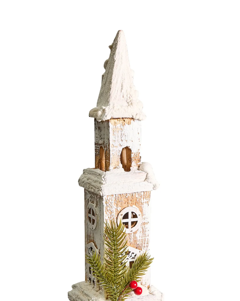 Joulukoriste LED-valo NASIJARVI 85 cm Talo Vaaleanruskea_1028069