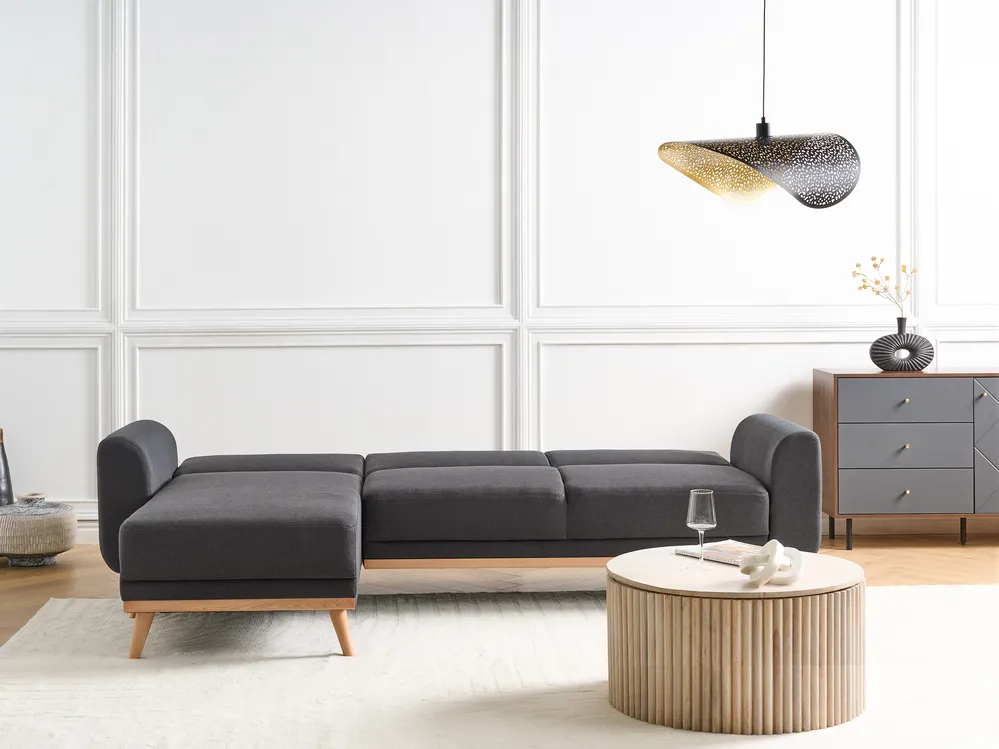 Hörnbäddsoffa 3-sits OLLSTA Svart Högervänd_939303