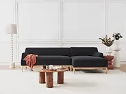 Corner Sofa SOSJO Fabric Black Left Hand_1183953