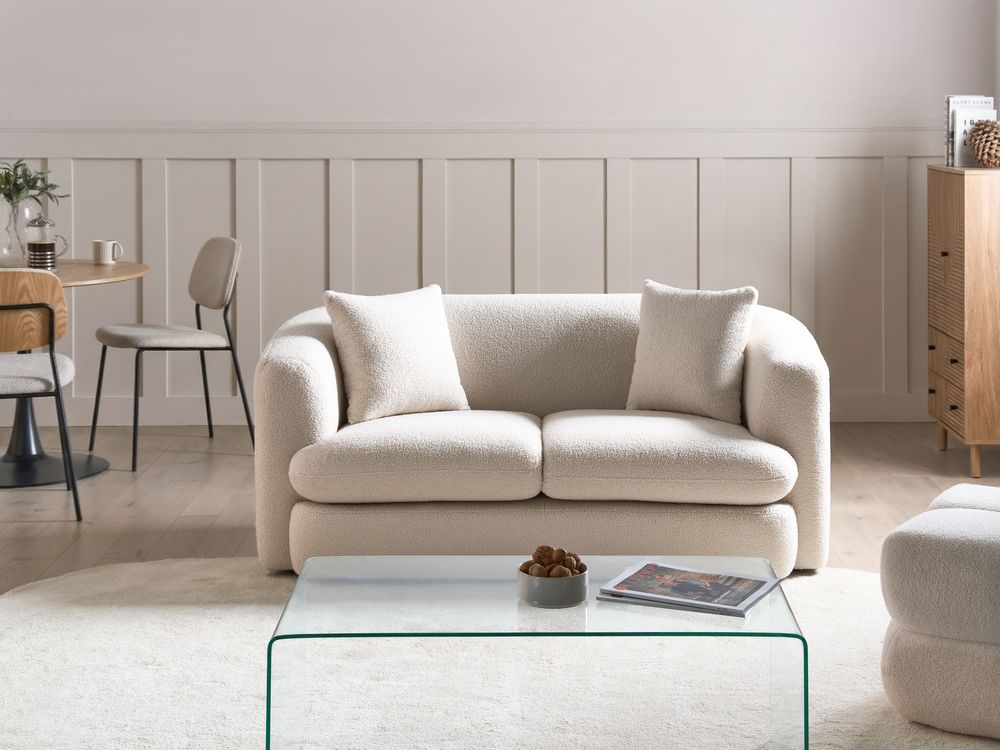 Sofa 2 Seater HUSBY Boucle Off-White