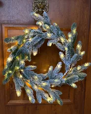 Snötäckt julkrans LED ALBINI 45 cm Grön_1027295