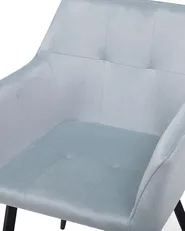 Set med 2 matstolar JASMIN Sammet Ljusgrå_710945