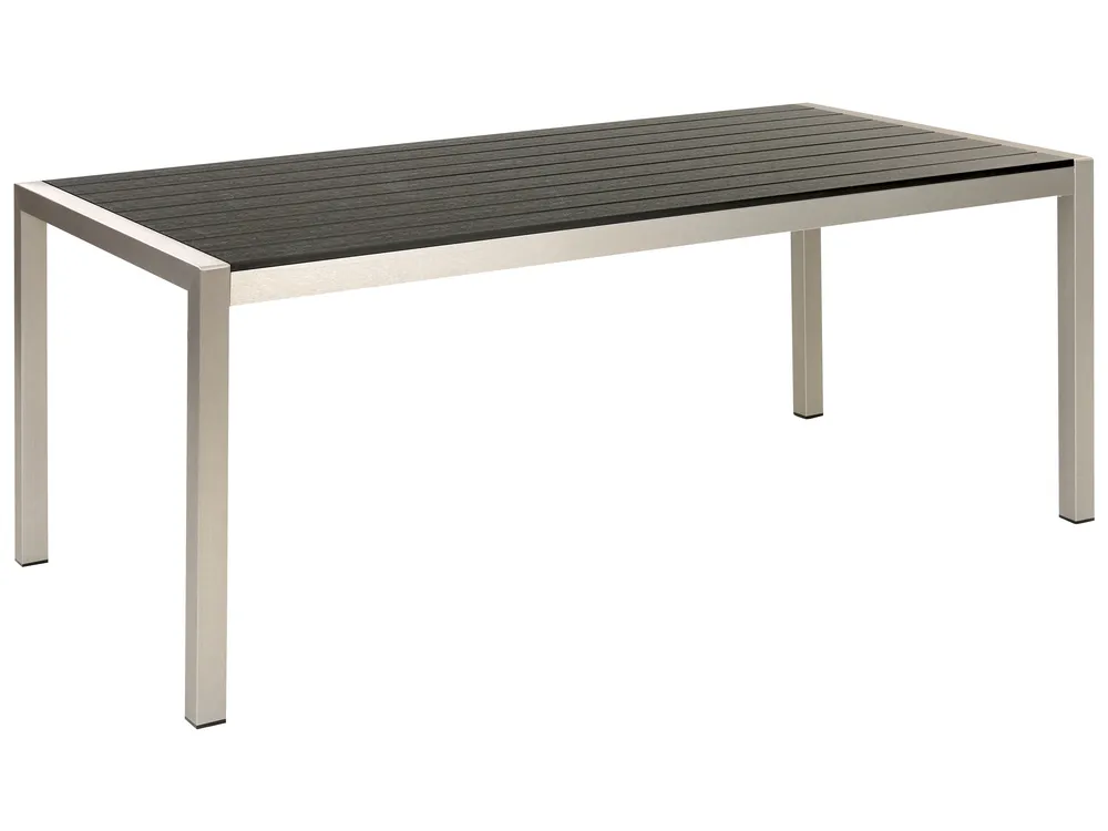 Garden Dining Table VERNIO 180 cm 90 cm Metal Black/ Silver