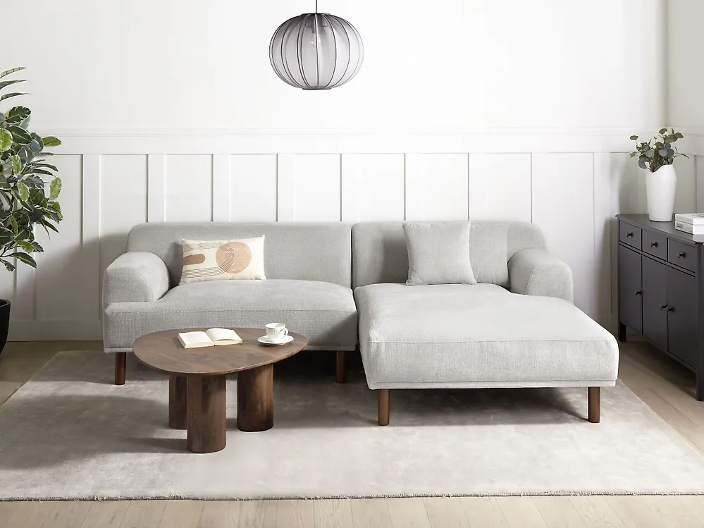 Corner Sofa HOLT Fabric Light Grey Left Hand_1174150