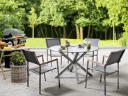 Garden Dining Set 4 Seater MALETTO/GROSSETO Stainless Steel Silver_962357