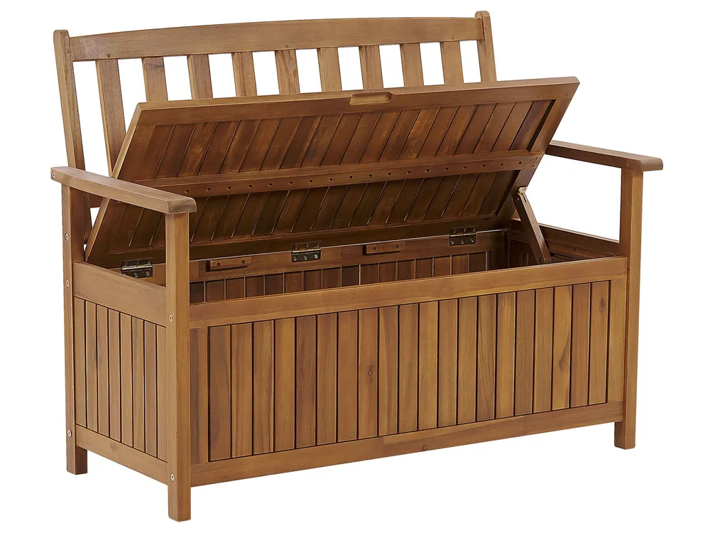 Garden Bench SOVANA 120 cm with Storage Acacia Wood Brown_772451