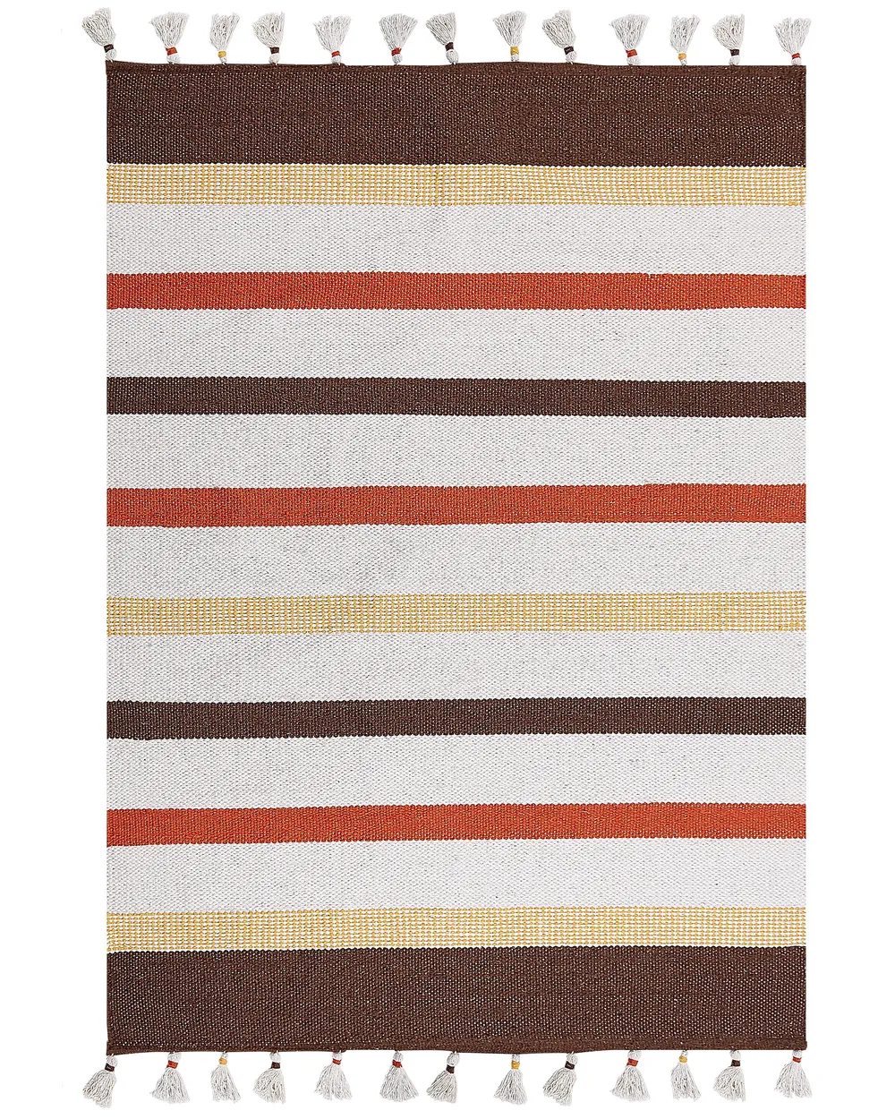 Cotton Area Rug Brown and Beige HISARLI Various Sizes