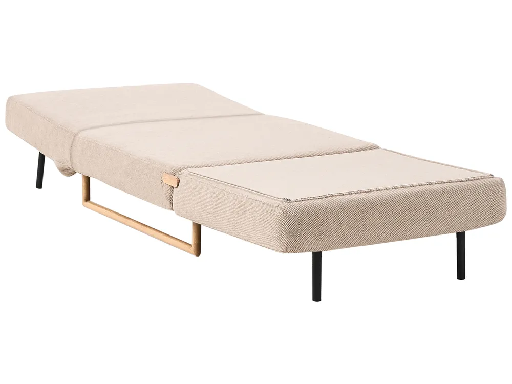 Single Sofa Bed JERSLEV Fabric Light Brown_1009907