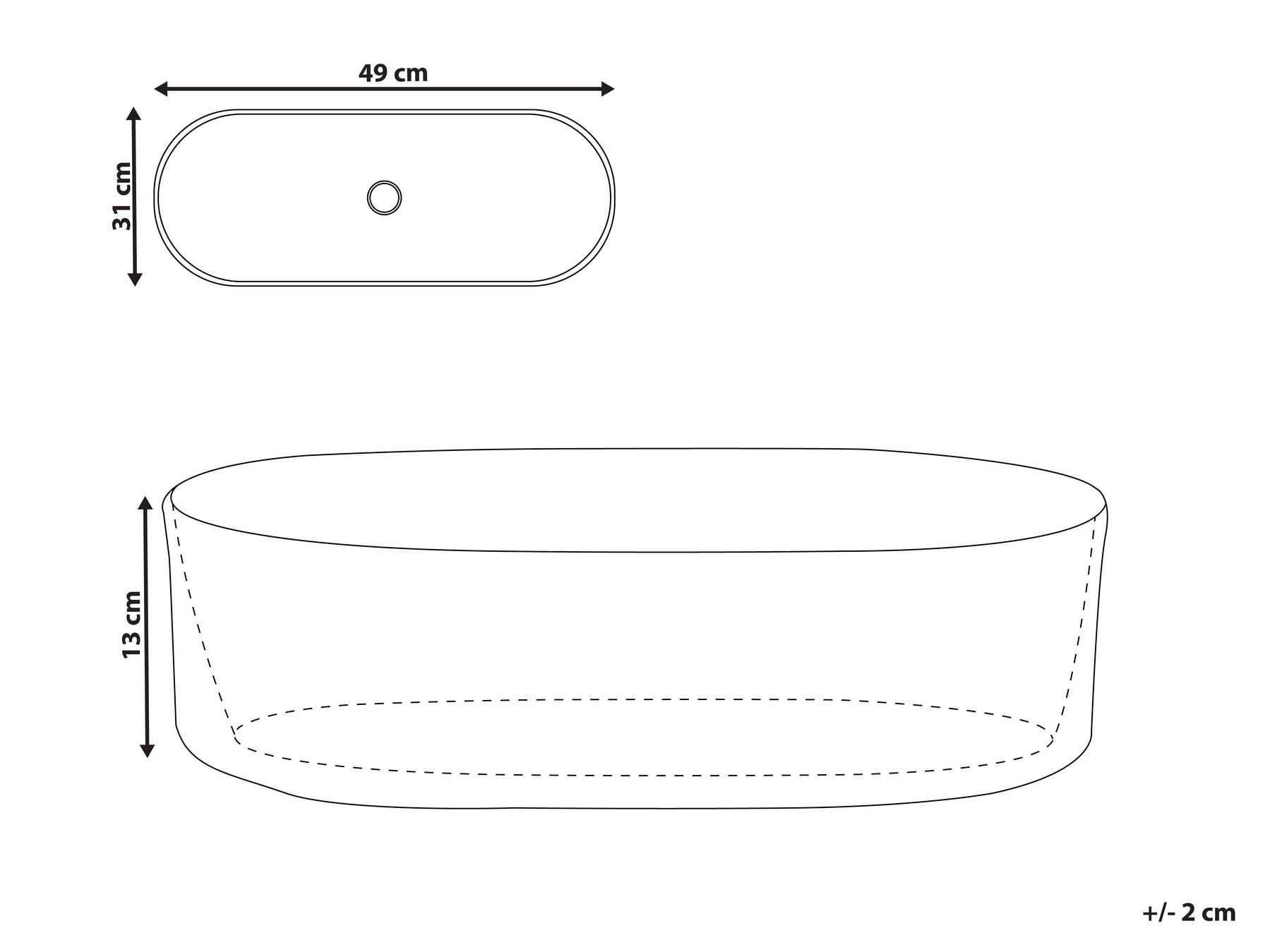 Countertop Basin GELDO 490 x 310 mm Ceramic Black_922386