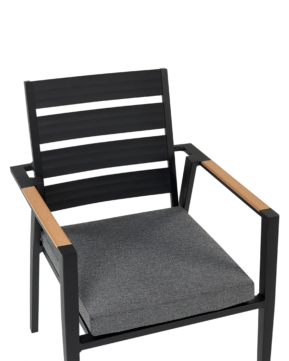 Set med 4 stolar med dynor TAVIANO Metall Svart_841720
