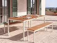 Utendørs spisebord til 6 personer CORRICELLA 180 cm 90 cm Akasietre Brun_1124488