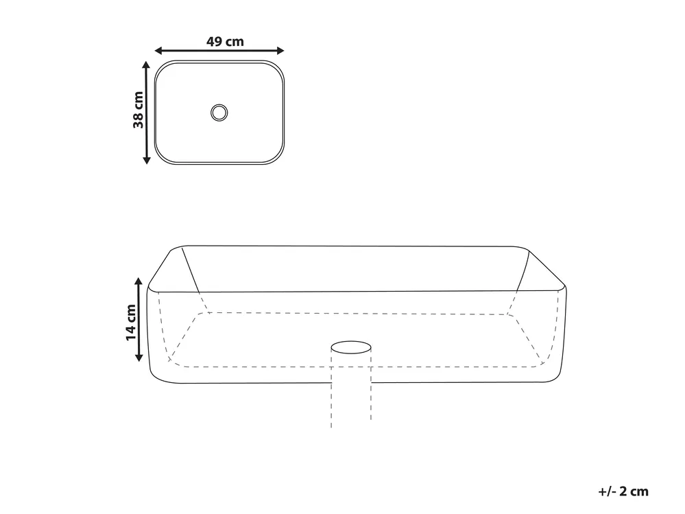 Countertop Basin XERT 490 x 380 mm Ceramic White_922796