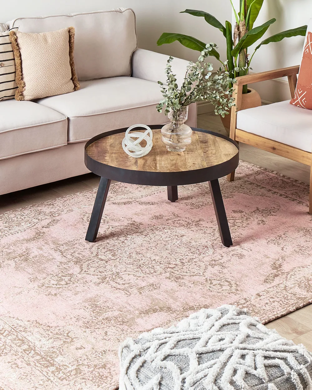 Cotton Area Rug Pink MATARIM Various Sizes