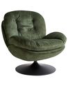 Swivel Armchair NOLVIK Velvet Dark Green