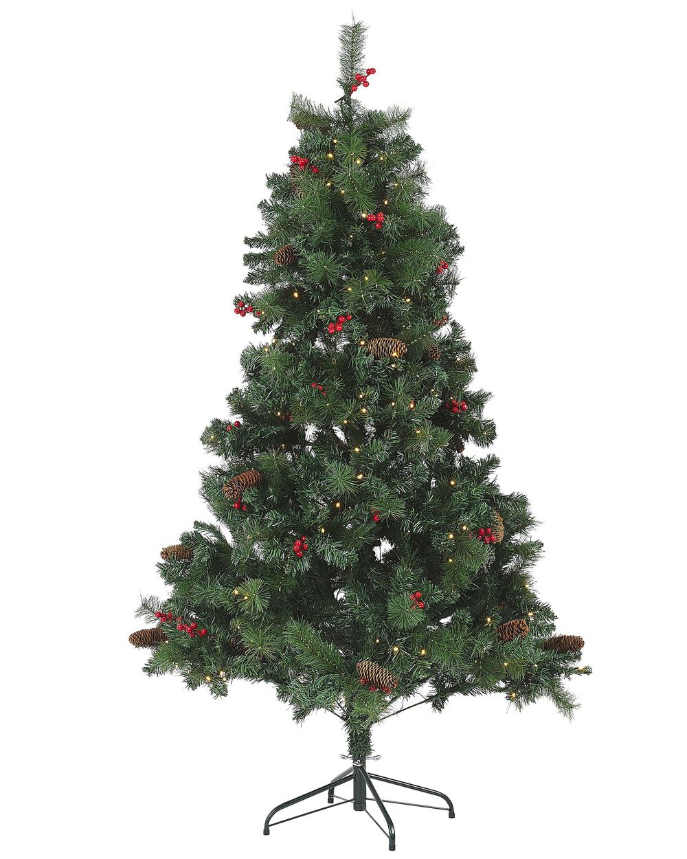 Konstgjord julgran LED JACINTO 180 cm Mörkgrön