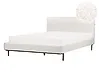 Säng med lamellram Bouclé CORIO 140 x 200 cm Off-White
