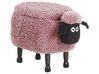 Storage Animal Stool SHEEP Sheep Fabric Pink