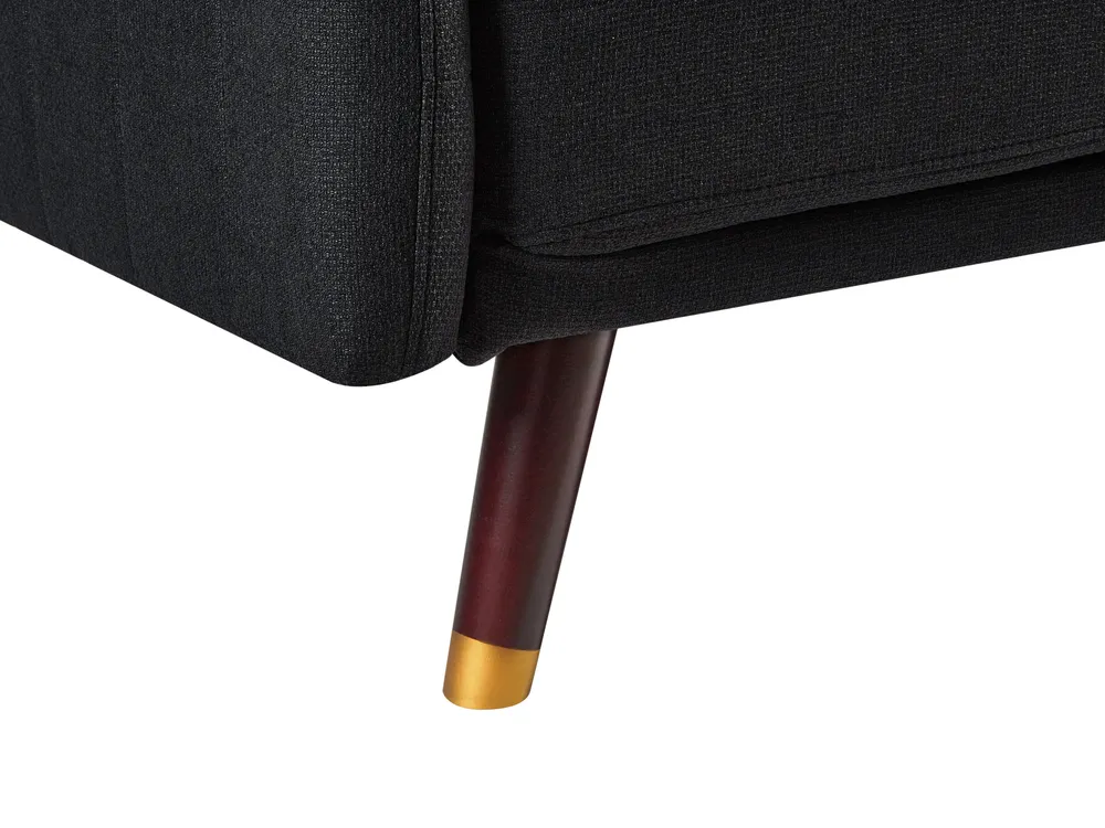 Sofa Bed 3 Seater SENJA Faux Linen Black_944814