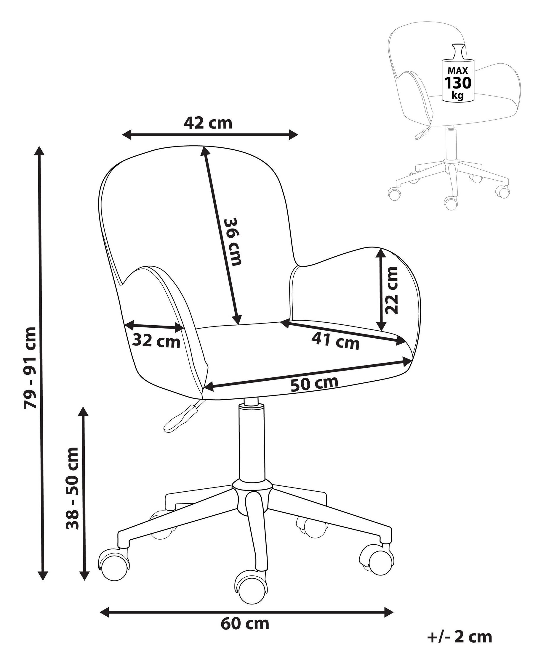 Desk Chair PRIDDY Velvet Light Blue_855062