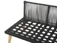 Garden Corner Sofa with Table 5 Seater ALCAMO Acacia Wood Black Left Hand_764967